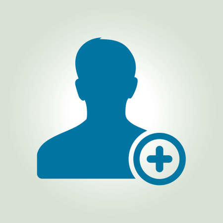 Add user sign icon. Add friend symbol. Flat design style.のイラスト素材