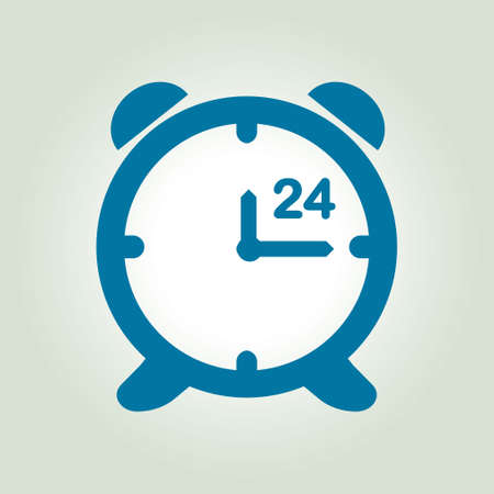 Open hours a day. Clock face. Flat design style.のイラスト素材