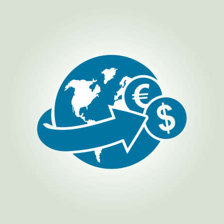 Arrow wrapped around the earth. Remittances icon.のイラスト素材