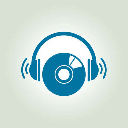 CD or DVD icon. Compact disk simbol. Flat design style.のイラスト素材