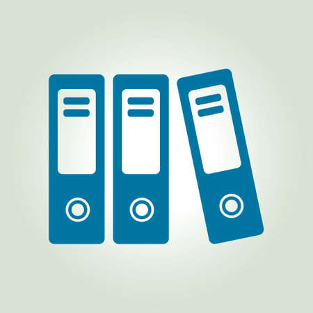 Office folders with papers and documents. Archives folder icon.