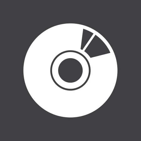CD or DVD icon. Compact disk simbol. Flat design style.
