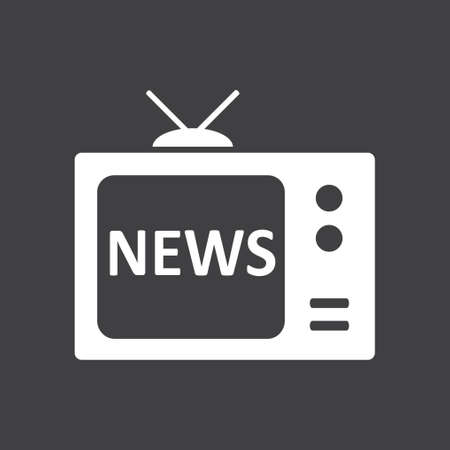 News reporter on tv. Flat design style. Mass media symbol.のイラスト素材