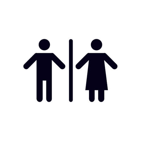 WC sign icon.  Male and Female toilet. Flat design.のイラスト素材