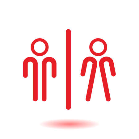 WC sign icon.  Male and Female toilet. Flat design. のイラスト素材