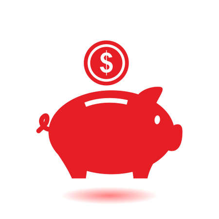 Piggy bank icon. Pictograph of moneybox. Flat design.のイラスト素材