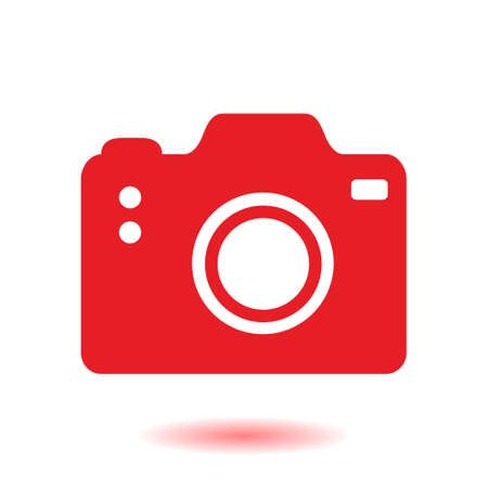 Photo camera symbol. DSLR camera sign icon. Digital camera. Flat design style.のイラスト素材