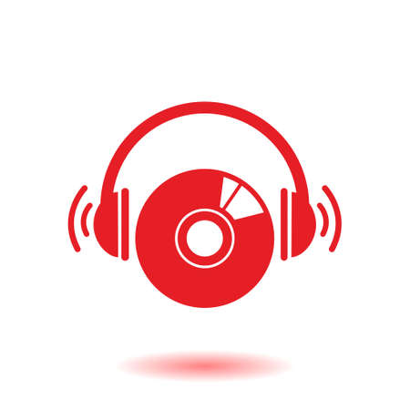 CD or DVD icon. Compact disk simbol. Flat design style.のイラスト素材