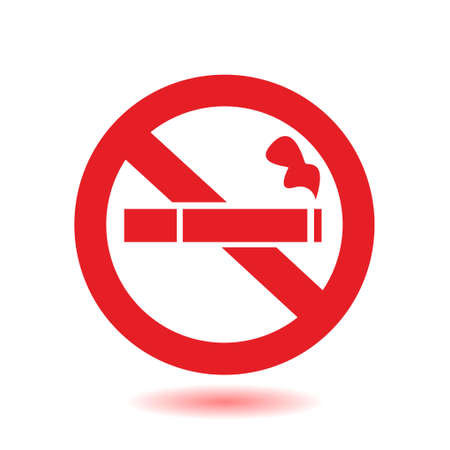 No smoke icon. Stop smoking symbol. Vector illustration. Filter-tipped cigarette. Icon for public places.のイラスト素材