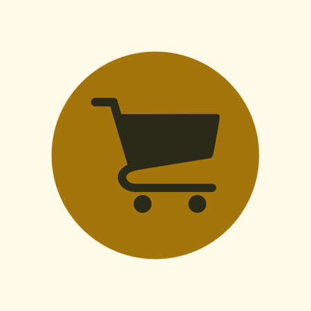 Flat icon of shopping chart. Add a product to the cart.のイラスト素材