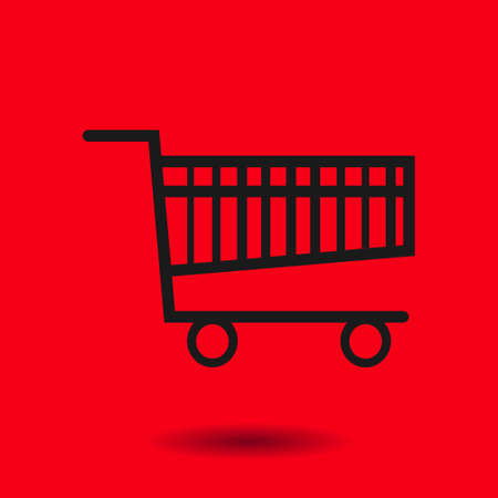 Flat icon of shopping chart. Add a product to the cart.のイラスト素材
