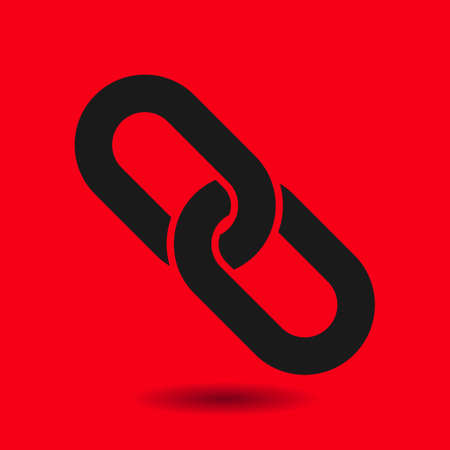 Link single icon.Chain link symbol. Icon link to the source.のイラスト素材