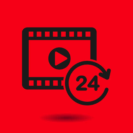 Streaming video symbol. Movie premiere. Live video Calendar.のイラスト素材