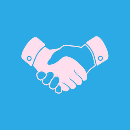 Handshake sign icon. Successful business symbol. Flat design style.のイラスト素材