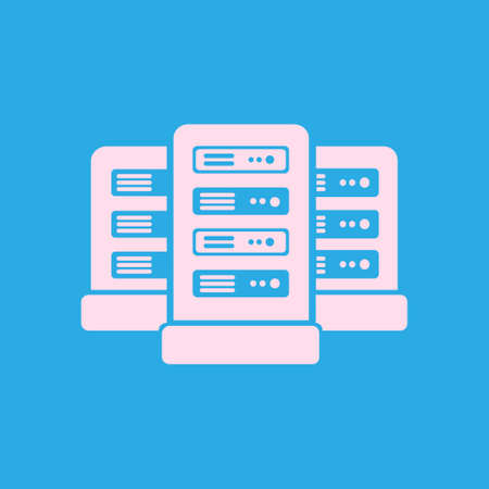 Network servers in data center icon. Flat design style.のイラスト素材