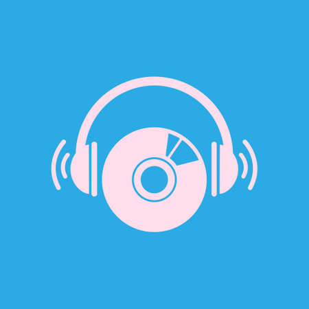 CD or DVD icon. Compact disk simbol. Flat design style.のイラスト素材