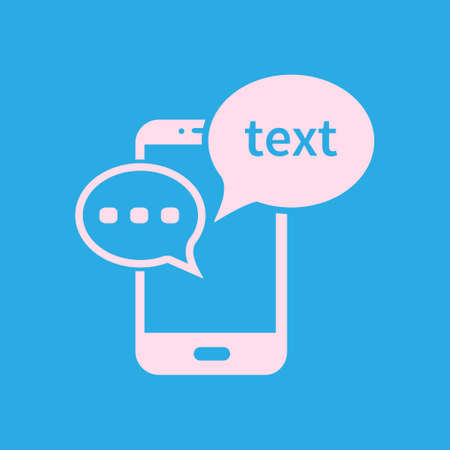 Mobile chatting icon.Mobile Phone Representing Web Chatting And Dialog.のイラスト素材