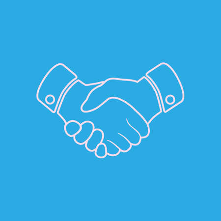Handshake sign icon. Successful business symbol. Flat design style.のイラスト素材