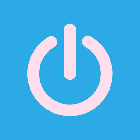 Power sign icon. Power button. Close application. Flat design style.のイラスト素材