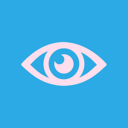 Eye icon. Monitoring and surveillance system. Flat design style.のイラスト素材