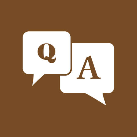Q&A sign symbol. Speech bubbles with question and answer.のイラスト素材