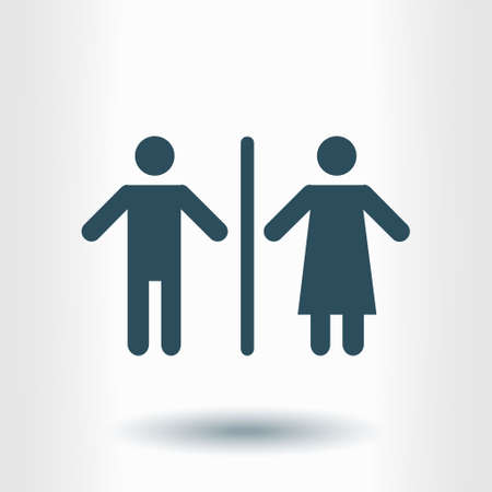 WC sign icon.  Male and Female toilet. Flat design.のイラスト素材