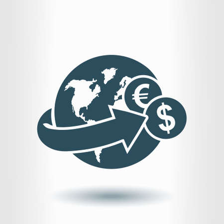 Arrow wrapped around the earth. Remittances icon.のイラスト素材
