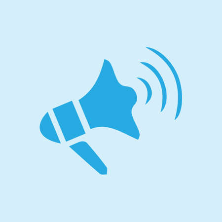 Megaphone soon icon. Loudspeaker symbol. News and Urgent ads.のイラスト素材