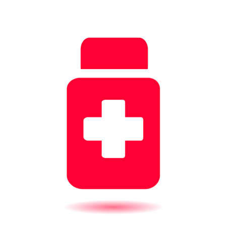 Drugs sign icon. Pack with pills. Flat design style.のイラスト素材