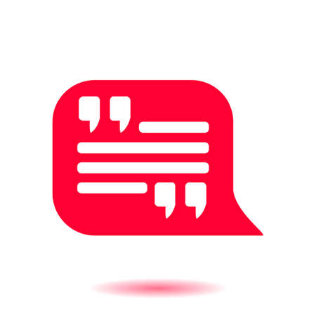 Quote icon. Quotation mark in speech bubble symbol. Direct oration sign.のイラスト素材