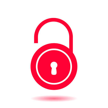 Unlock icon. Flat design style. Validation of the user completed.のイラスト素材