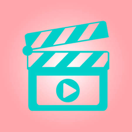 Film maker clapper board  icon. Flat design style.のイラスト素材