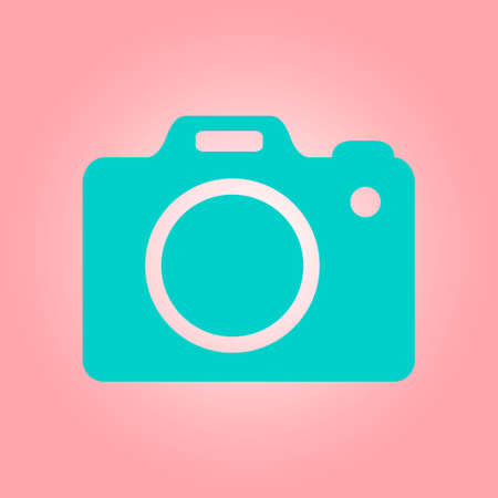Photo camera symbol. DSLR camera sign icon. Digital camera. Flat design style.のイラスト素材
