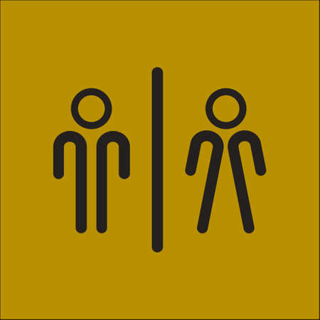 WC sign icon.  Male and Female toilet. Flat design.のイラスト素材