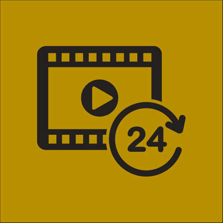 Streaming video symbol. Movie premiere. Live video Calendar.のイラスト素材