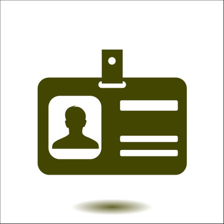 Identification card icon. Conference participant badge. Flat design style.のイラスト素材