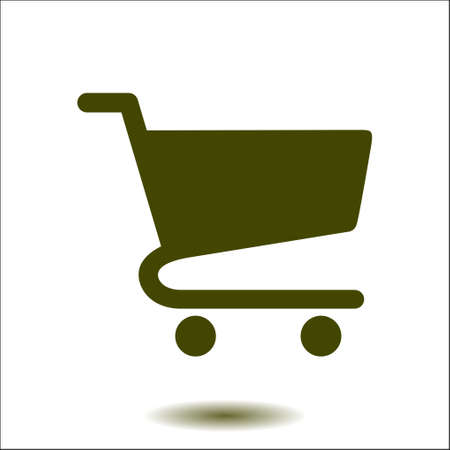 Flat icon of shopping chart. Add a product to the cart.のイラスト素材