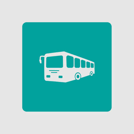 Bus sign icon. Public transport symbol. Flat design style.