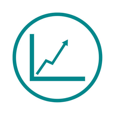 Business graph. Infographic. Chart icon. Growing graph simbol. Flat design style.のイラスト素材