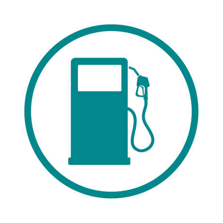 Gasoline pump nozzle sign.Gas station icon. Flat design style.のイラスト素材