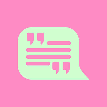 Quote icon. Quotation mark in speech bubble symbol. Direct oration sign.のイラスト素材