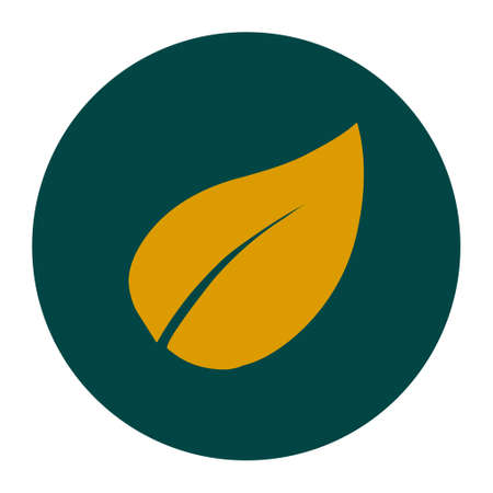 Leaf icon. Fresh natural product. Organic product symbol. Flat design style.