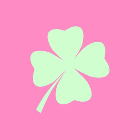 Leaf clover sign icon. Saint patrick symbol. Ecology concept. Flat design style.のイラスト素材