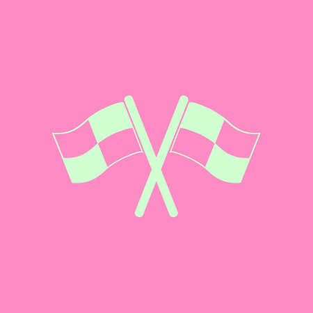 Flag icon. Location marker symbol. Ð¡heckered flags sign. Flat design style.のイラスト素材