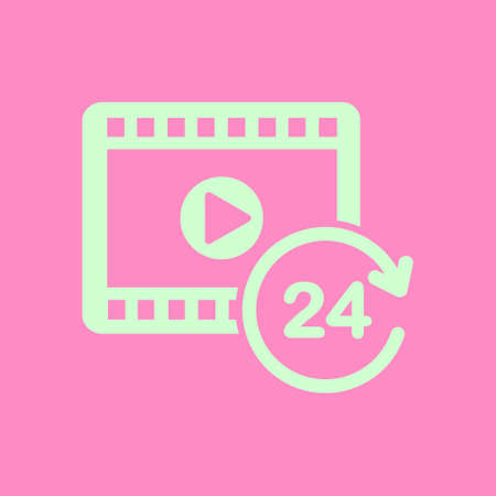 Streaming video symbol. Movie premiere. Live video Calendar.
