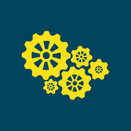 Icon of gears. Gear icon.The development and management of business processes.のイラスト素材