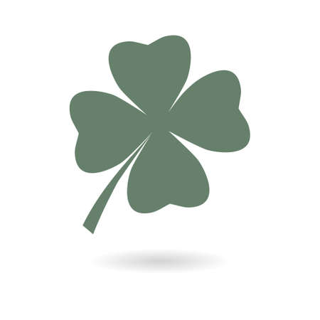 Leaf clover sign icon. Saint patrick symbol. Ecology concept. Flat design style.のイラスト素材