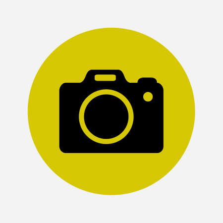 Photo camera symbol. DSLR camera sign icon. Digital camera. Flat design style.