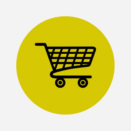 Flat icon of shopping chart. Add a product to the cart.のイラスト素材