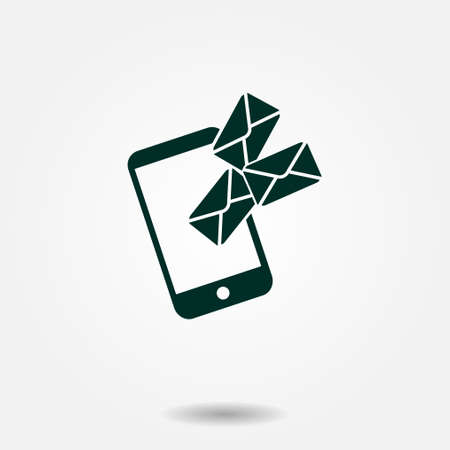 Smartphone email or sms icon. Mobile mail sign symbol.のイラスト素材